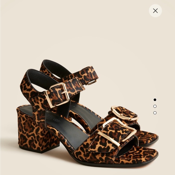 J. Crew Shoes - J. Crew Leopard Print Heels with Gold Buckles. New, in box.